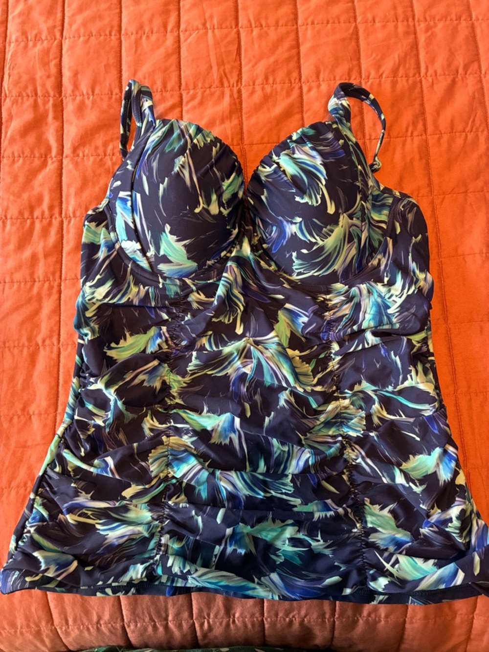 Navy & Teal Swim Tankini TopNWOT